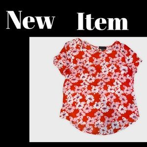 Women’s red and pink floral blouse